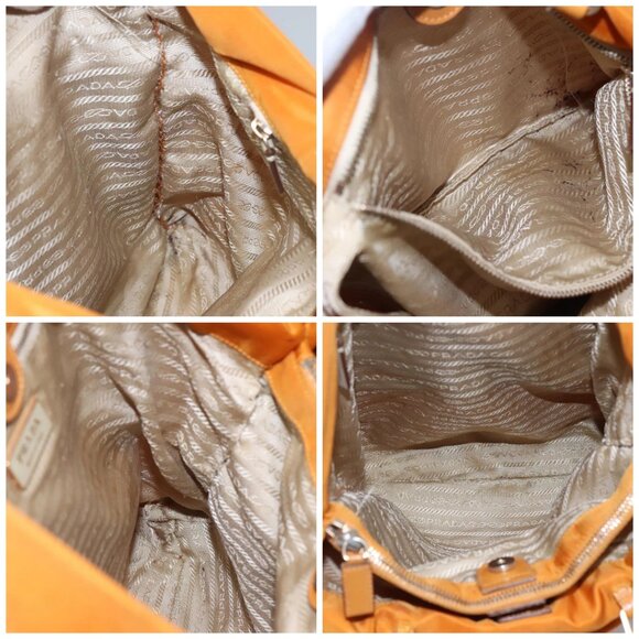 PRADA Shoulder Bag Nylon Orange Gold Auth EC663 - Picture 16 of 16